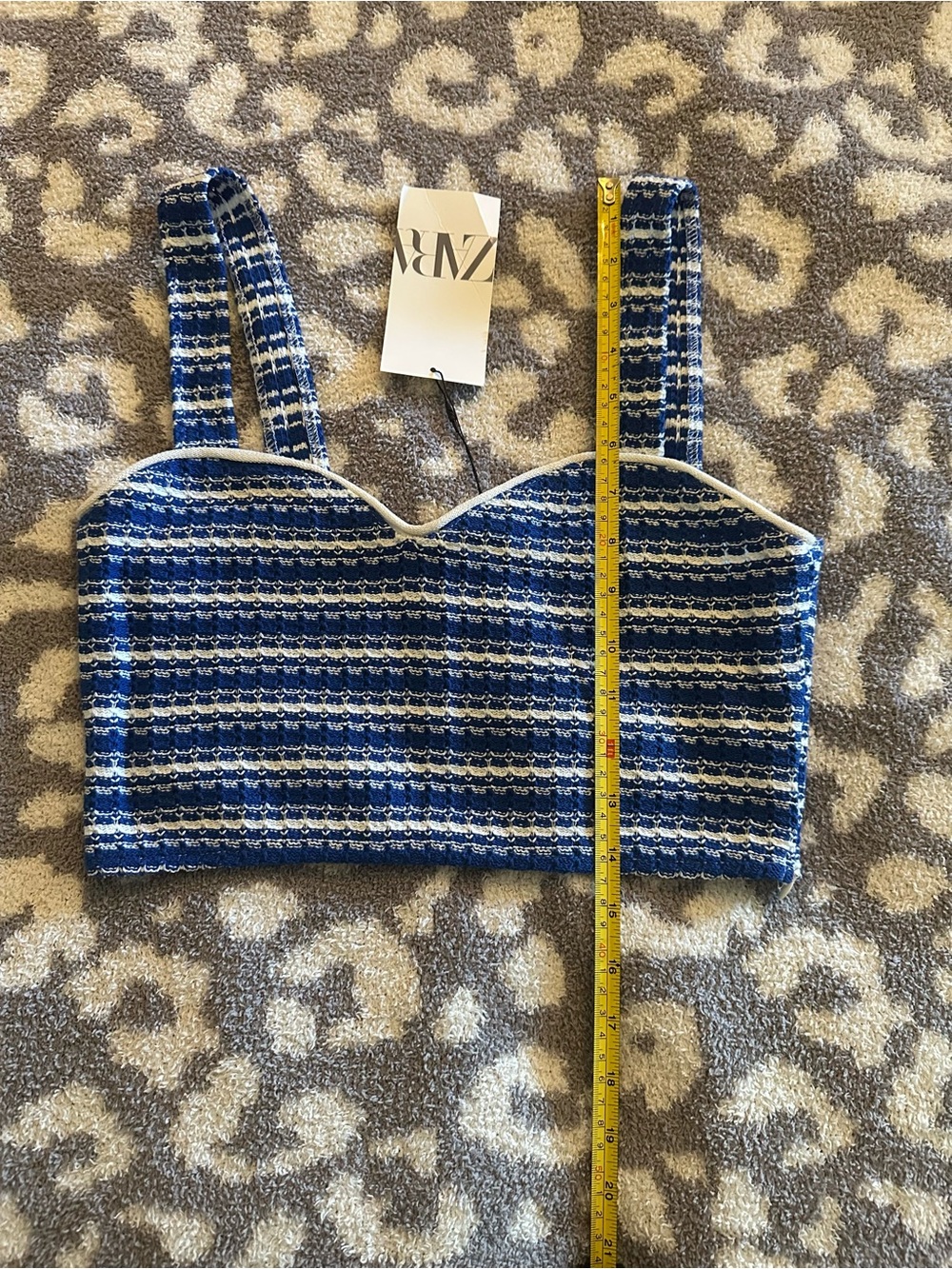 Zara NWT Striped Sweetheart Rustic Crop Top Medium